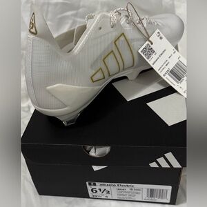 Adidas Adizero Electric White with Gold Accents Football Cleats